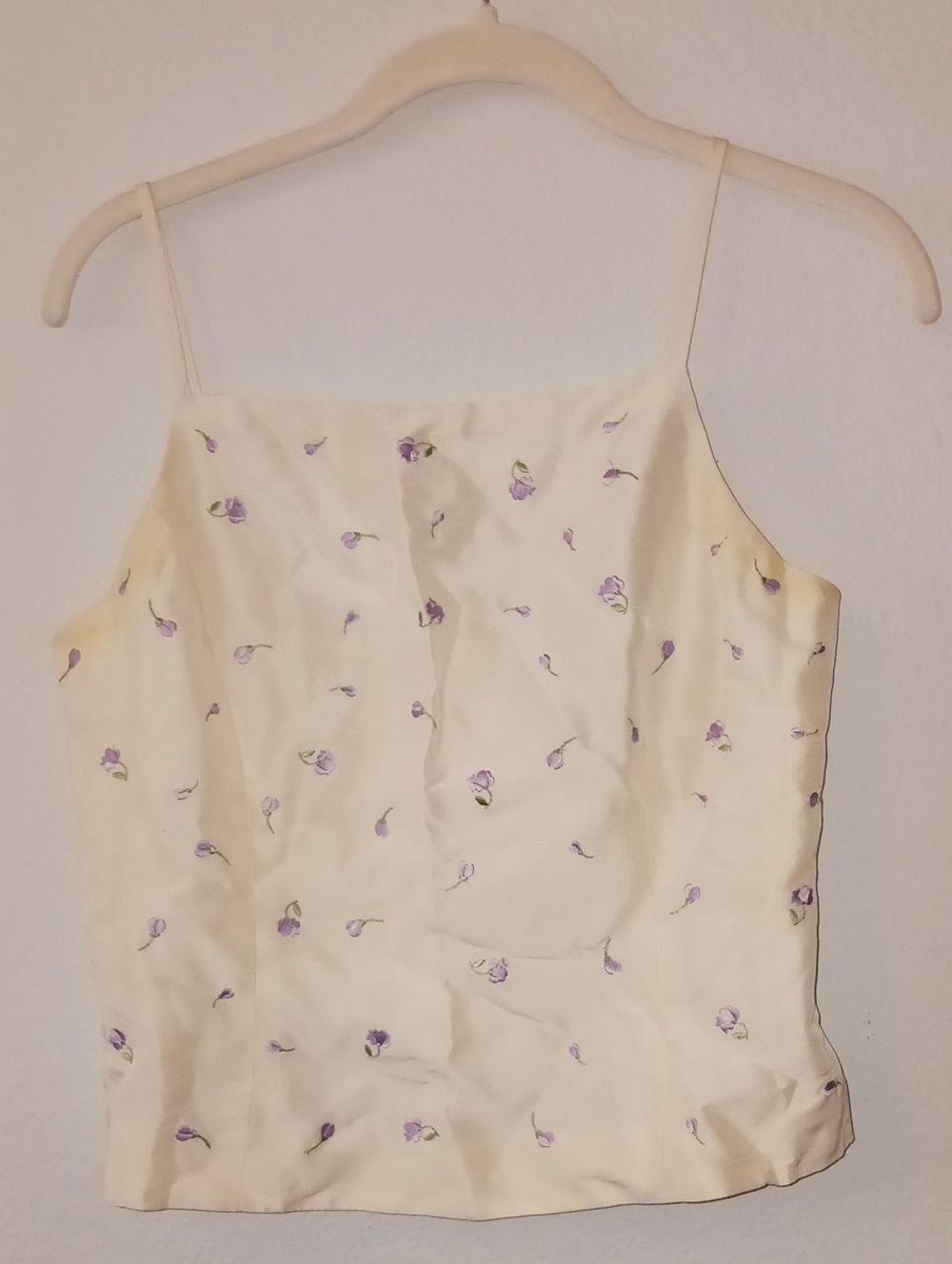 Women’s Cream Floral Satin Cami Top